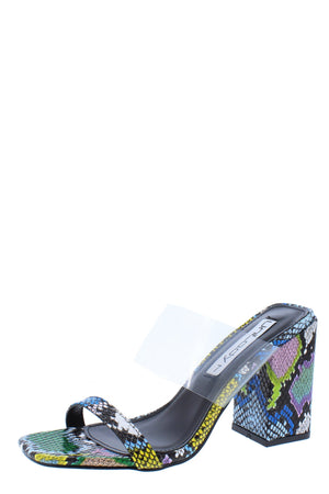 The Yellow Multi Snake Print  Women's Heel