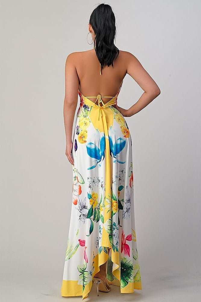 The White and Yellow Garden Maxi Dress