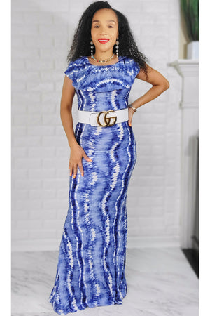 The Rain Blue Silhouette Maxi Dress