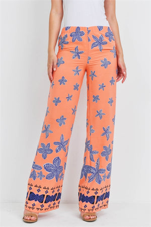 PEACH FLORAL PANTS