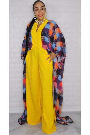 092222 The Yellow Royal Duster One Size Fit All Set Pant