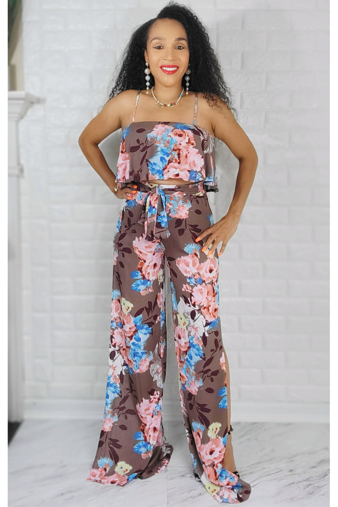 070622 The Chocolate Garden Pant Crop Top Set