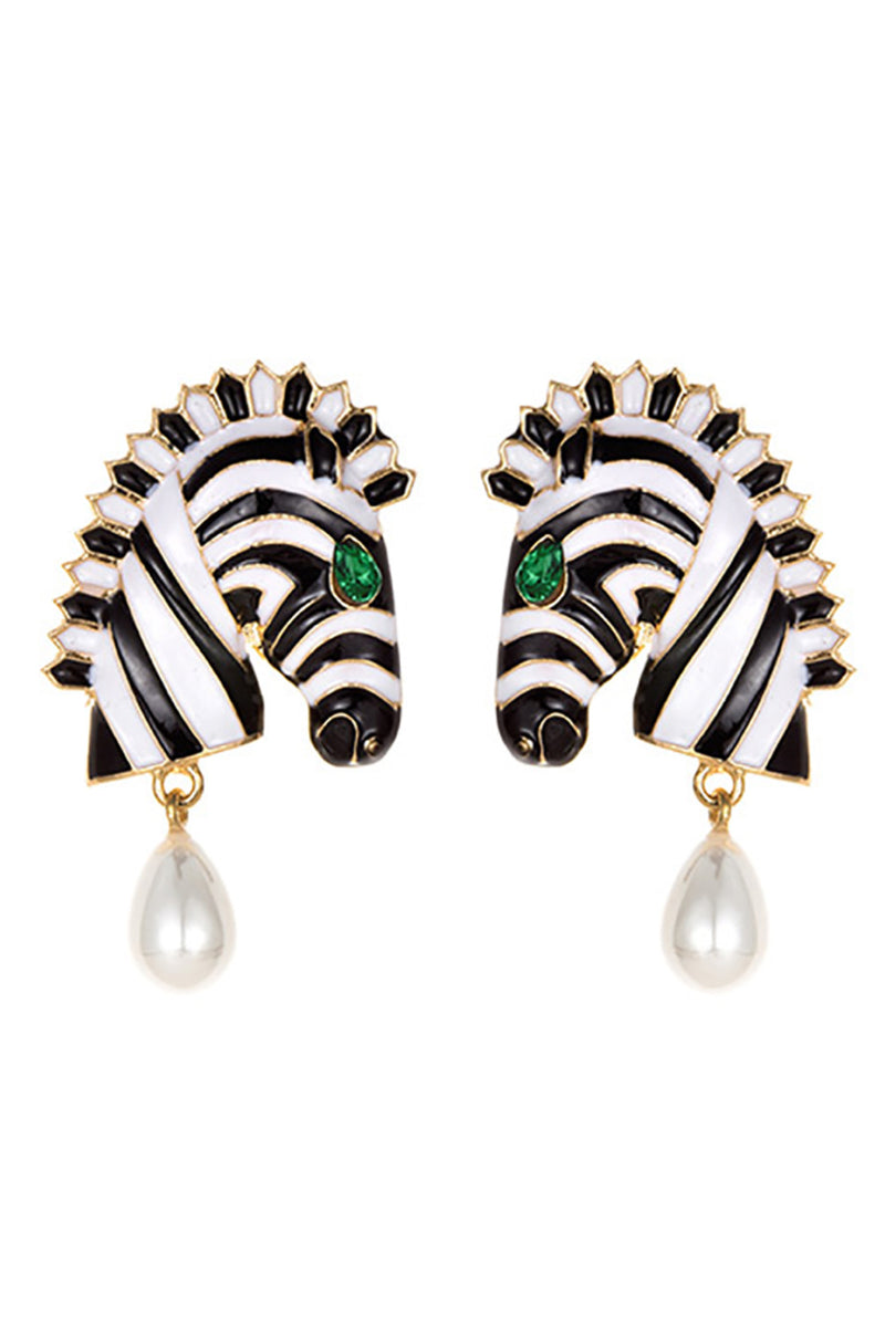 061322 Vintage Inspired Zebra Print Earrings