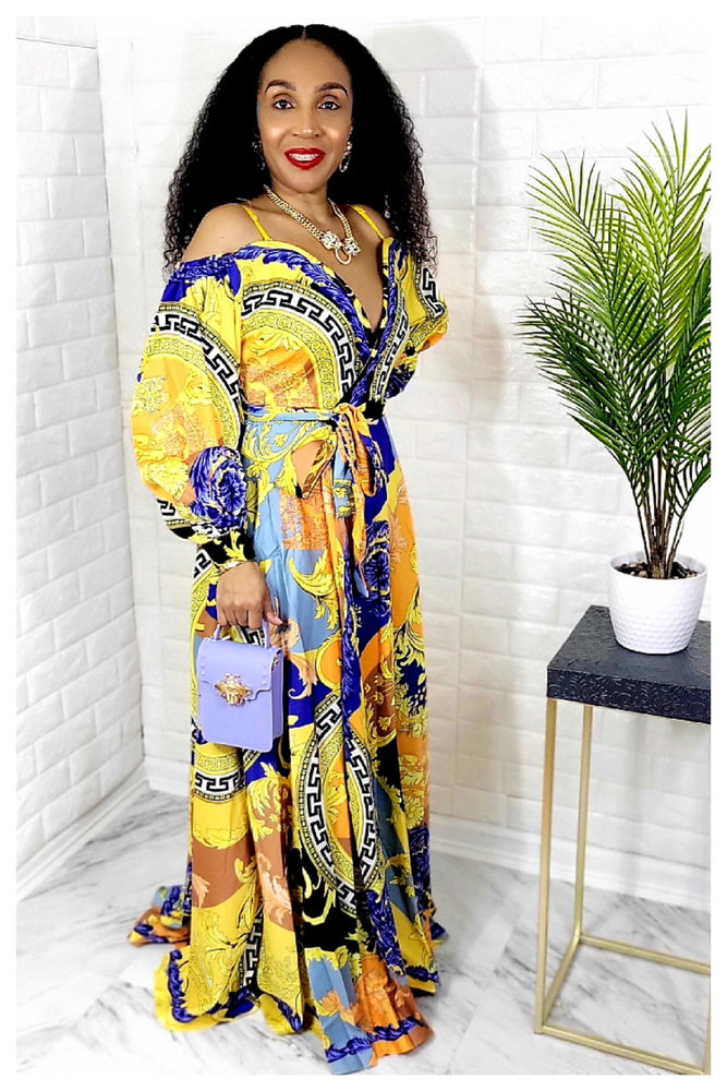 02282022 Baroque Print Off The Shoulder Maxi