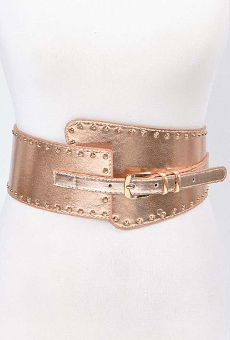 Corset Style Rose Gold Elastic belt (S-M)